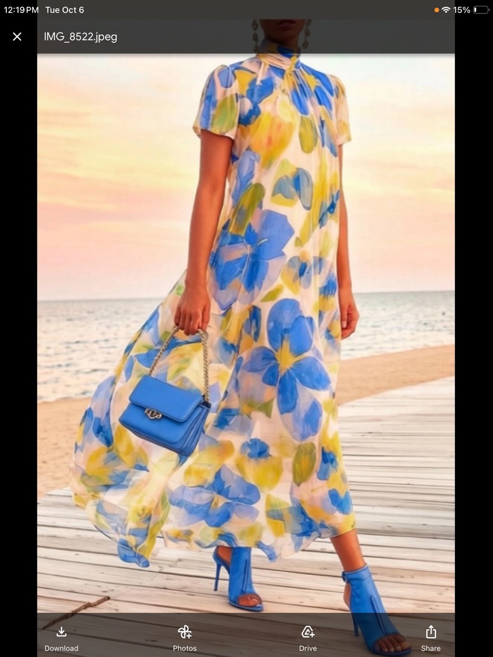 STYLEWE Floral Maxi Dress in Blue, Yellow & Green
